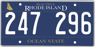 RI license plate 247296