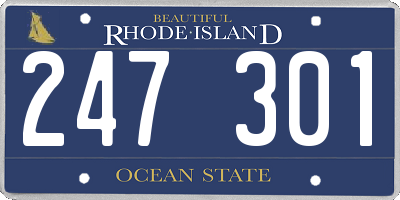 RI license plate 247301