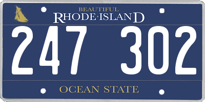 RI license plate 247302
