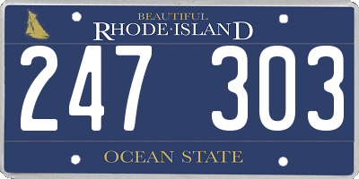 RI license plate 247303