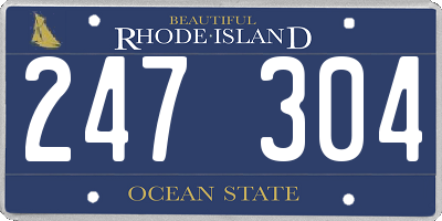 RI license plate 247304