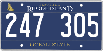 RI license plate 247305
