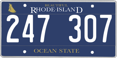 RI license plate 247307