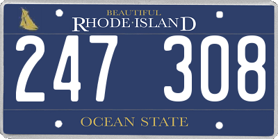 RI license plate 247308
