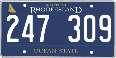 RI license plate 247309