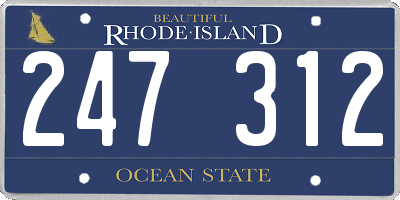 RI license plate 247312