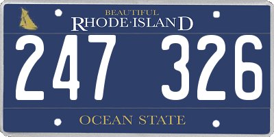 RI license plate 247326