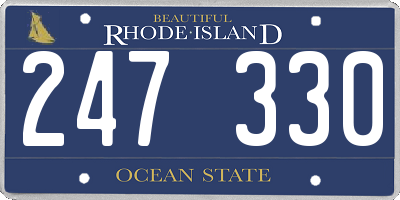 RI license plate 247330