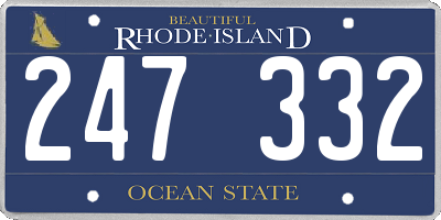 RI license plate 247332