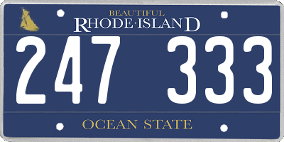 RI license plate 247333