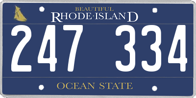 RI license plate 247334