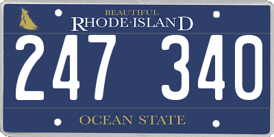 RI license plate 247340