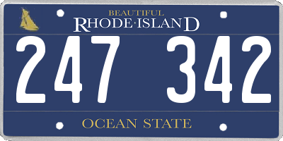 RI license plate 247342