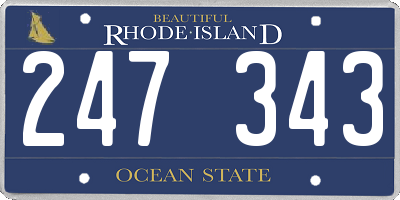 RI license plate 247343