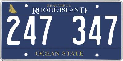 RI license plate 247347