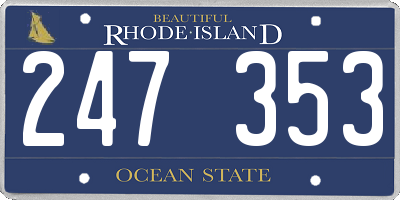 RI license plate 247353