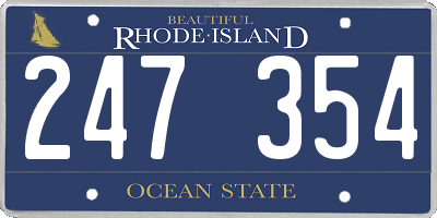 RI license plate 247354