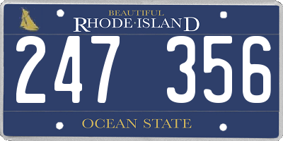 RI license plate 247356