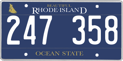 RI license plate 247358
