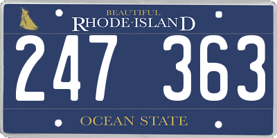 RI license plate 247363