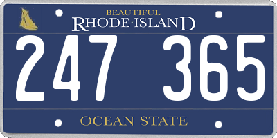 RI license plate 247365