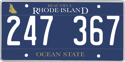 RI license plate 247367