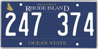 RI license plate 247374