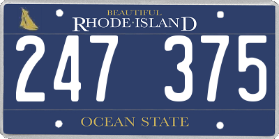RI license plate 247375