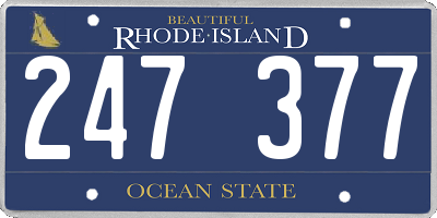 RI license plate 247377