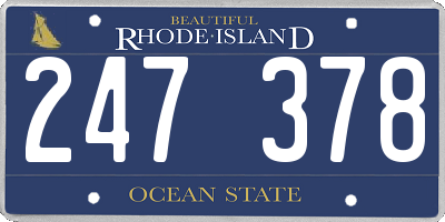 RI license plate 247378