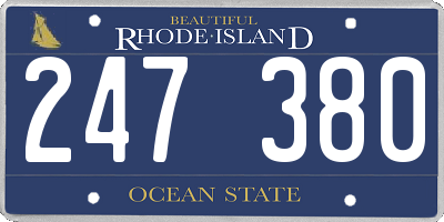 RI license plate 247380