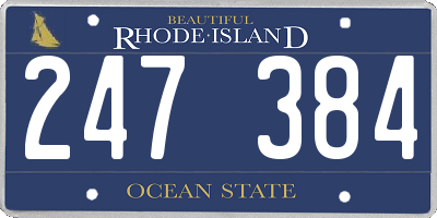 RI license plate 247384