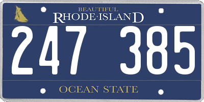 RI license plate 247385