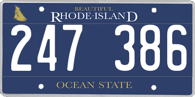 RI license plate 247386