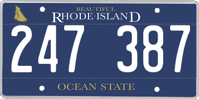 RI license plate 247387