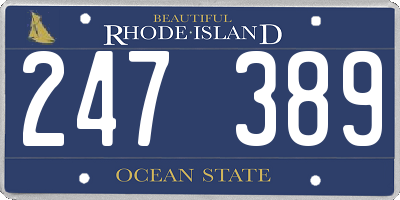 RI license plate 247389