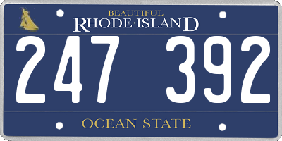RI license plate 247392