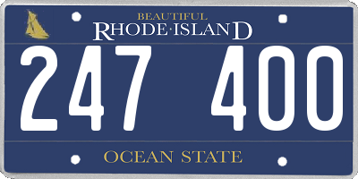RI license plate 247400