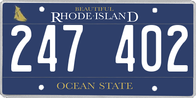 RI license plate 247402