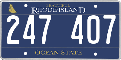 RI license plate 247407