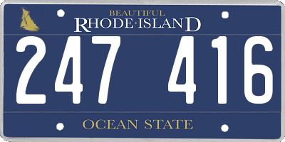 RI license plate 247416