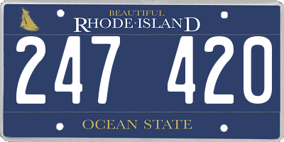RI license plate 247420