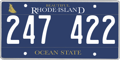 RI license plate 247422