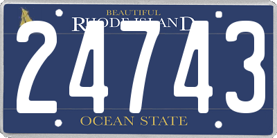 RI license plate 24743