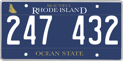 RI license plate 247432