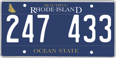 RI license plate 247433