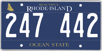 RI license plate 247442