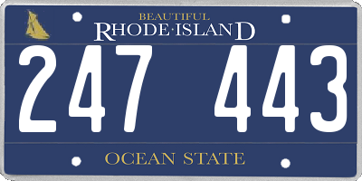 RI license plate 247443