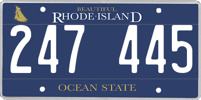 RI license plate 247445