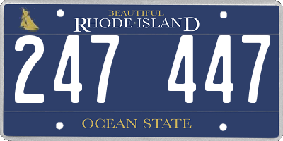 RI license plate 247447